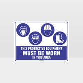 Customized Safety Signs,This Equipment Must Be Worn Sign M+Eye+H+F